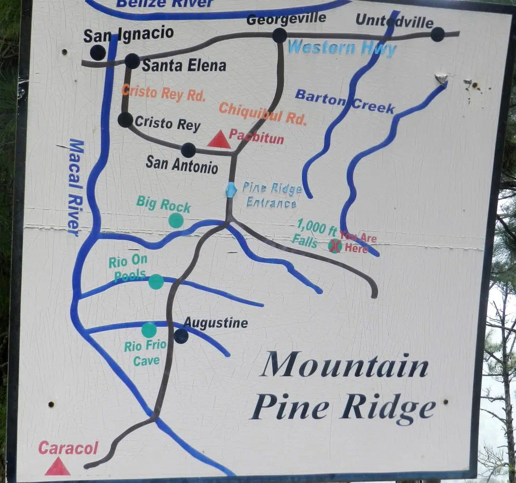 Map of Mountain Pine Ridge