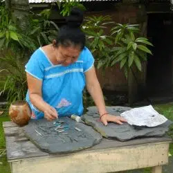 People of Belize - One of the Garcia Sisters Slate Carving