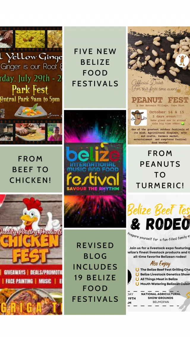 Collage of 5 new Belize Food Festivals