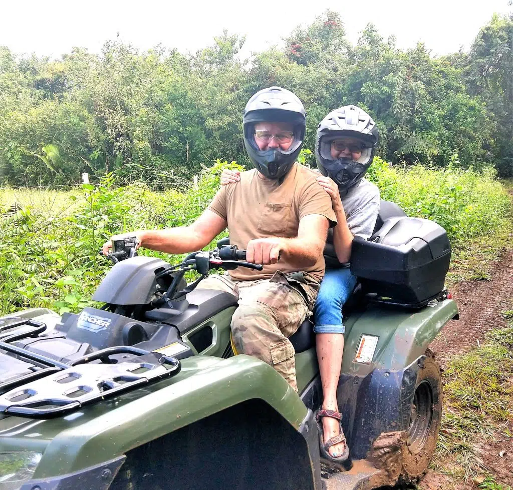 Man & woman on ATV in Belize