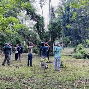 People Bird watching in Elijio Panti National Park